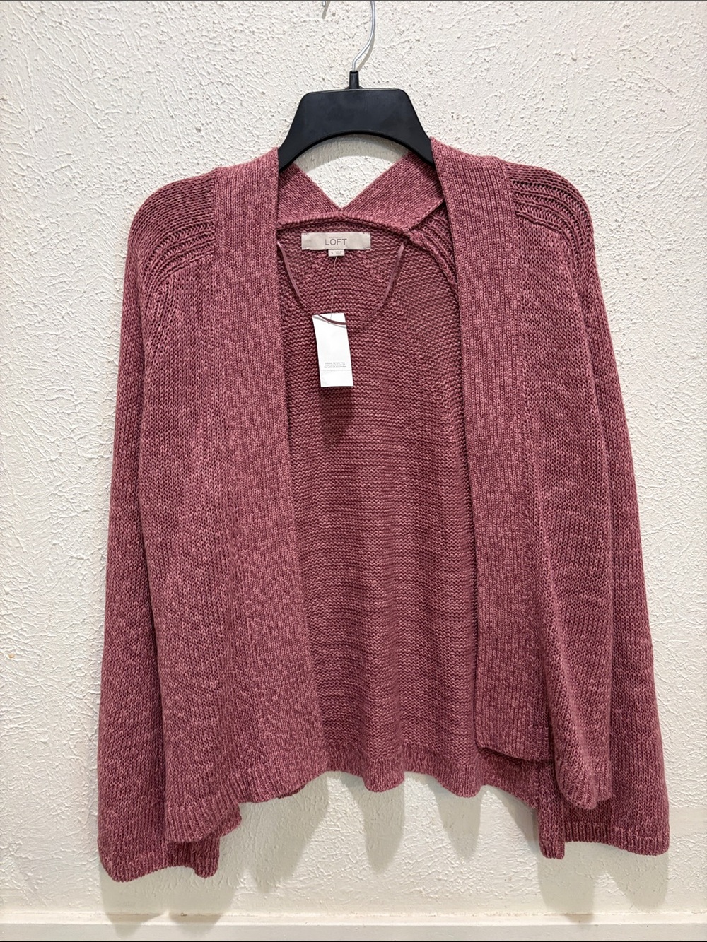 LOFT Open-Front Cardigan in Dusty Rose Mauve - Picture 1 of 4